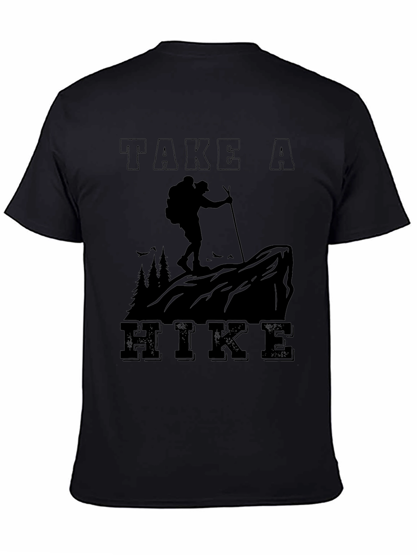 Take A Hike Graphic Tee - Black Cotton Blend