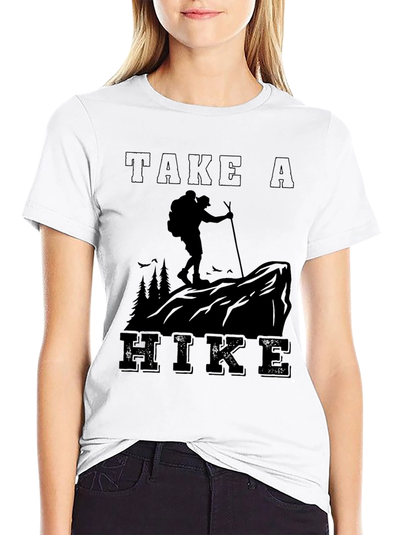 Take A Hike Graphic Tee - Black Cotton Blend