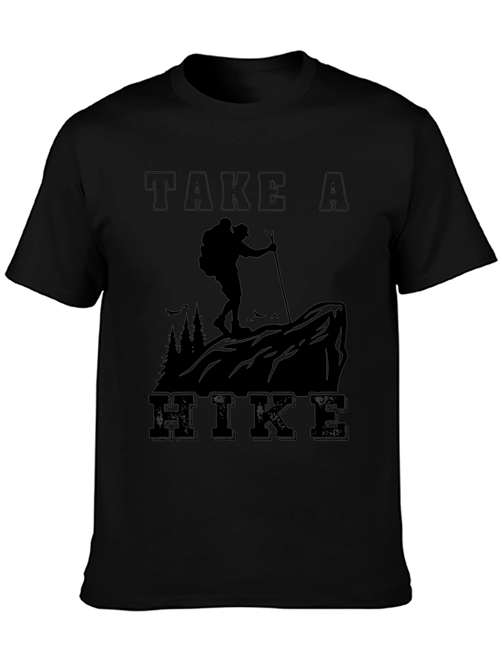 Take A Hike Graphic Tee - Black Cotton Blend