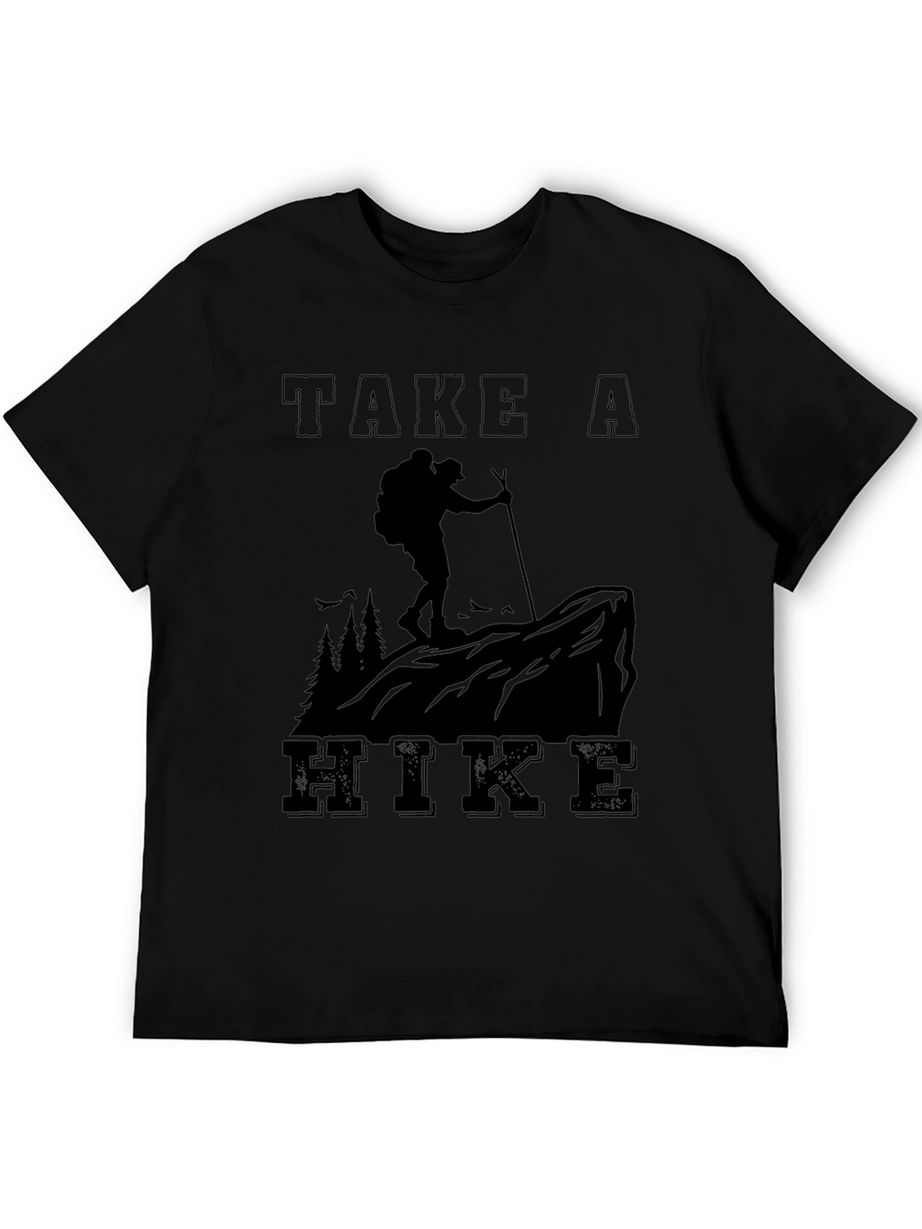 Take A Hike Graphic Tee - Black Cotton Blend