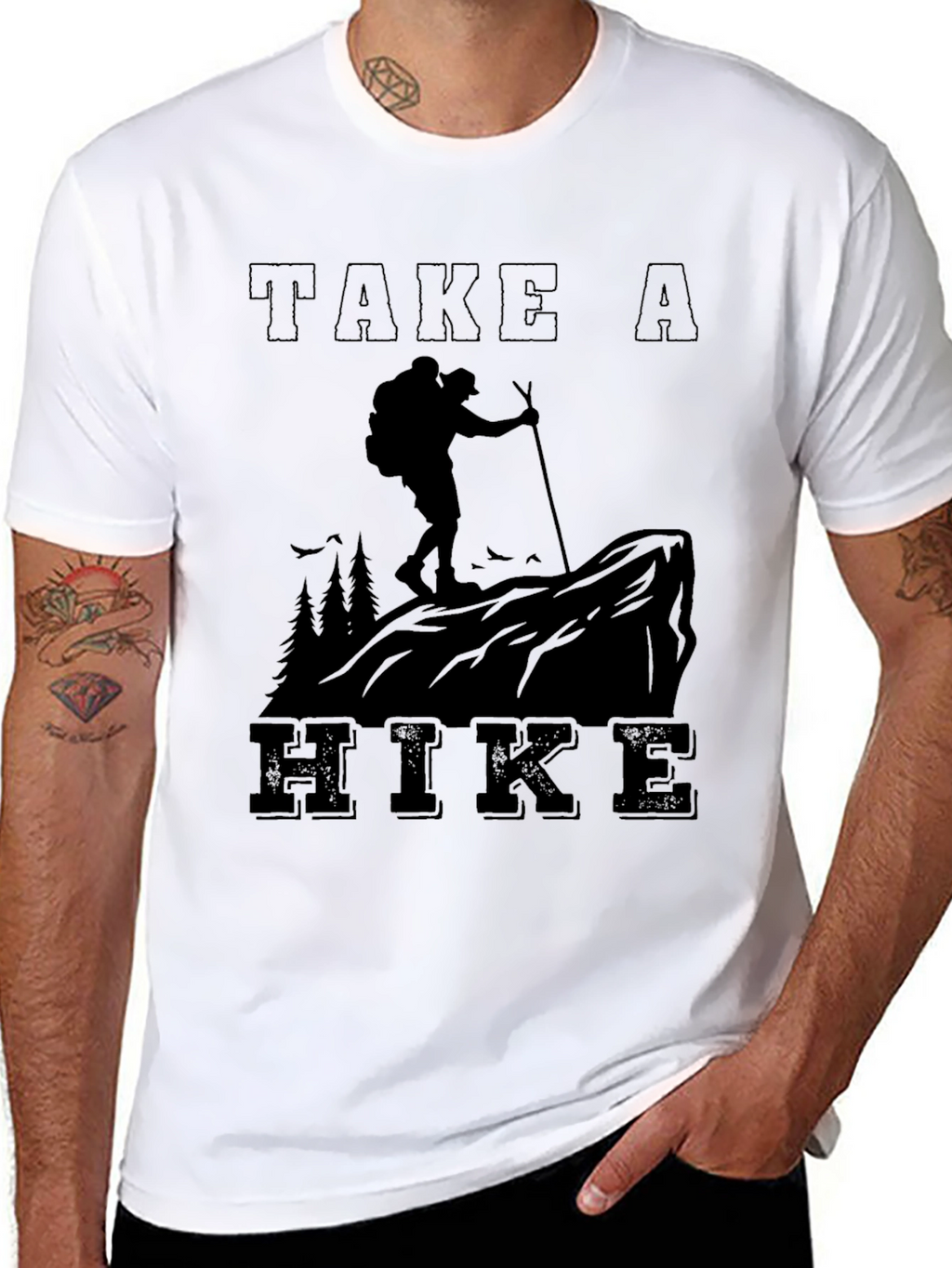 Take A Hike Graphic Tee - Black Cotton Blend