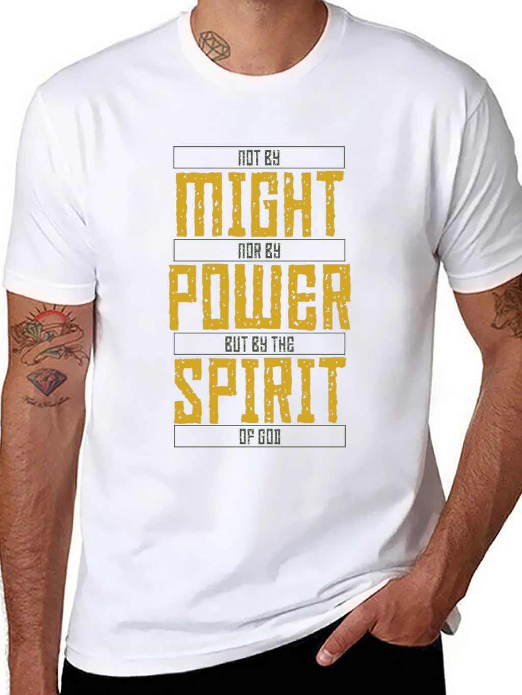 Not By Might Christian T-Shirt
