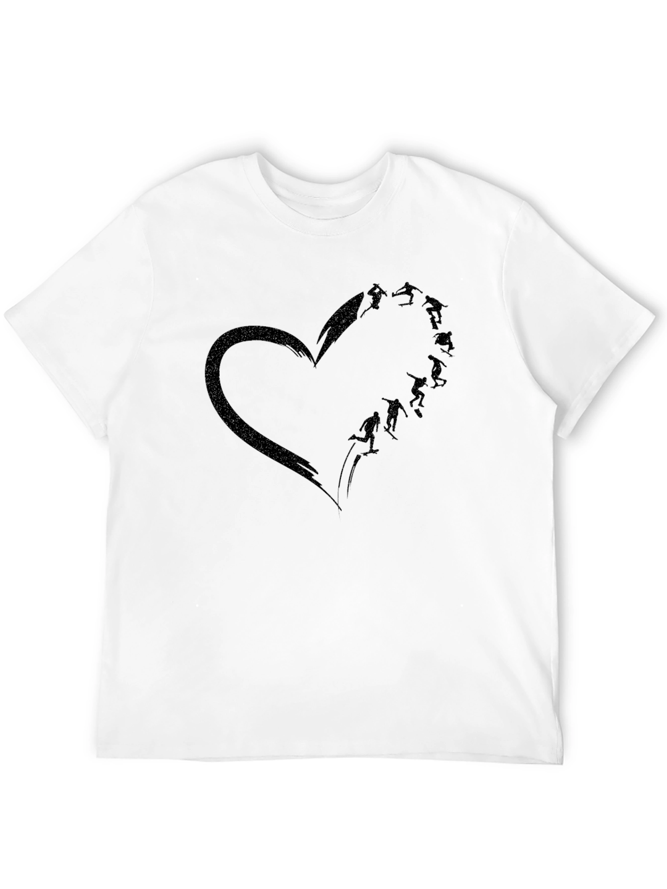 Skateboarding Heart Tee - Black Graphic T-Shirt