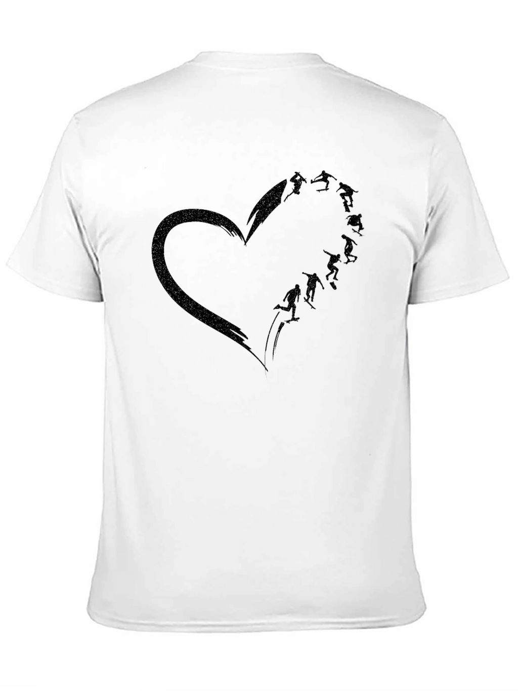 Skateboarding Heart Tee - Black Graphic T-Shirt