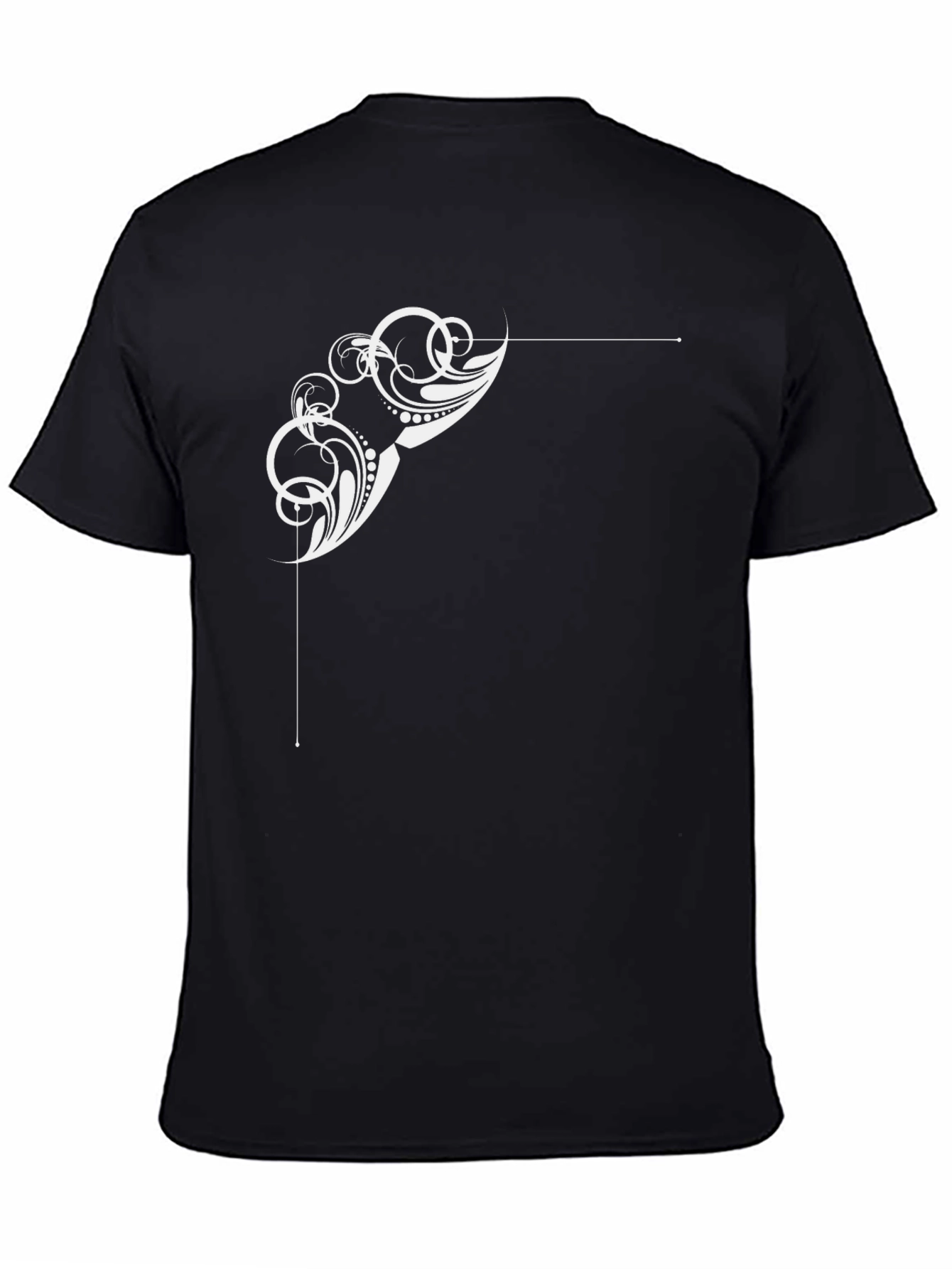 Stylish Black T-Shirt with Abstract White Design
