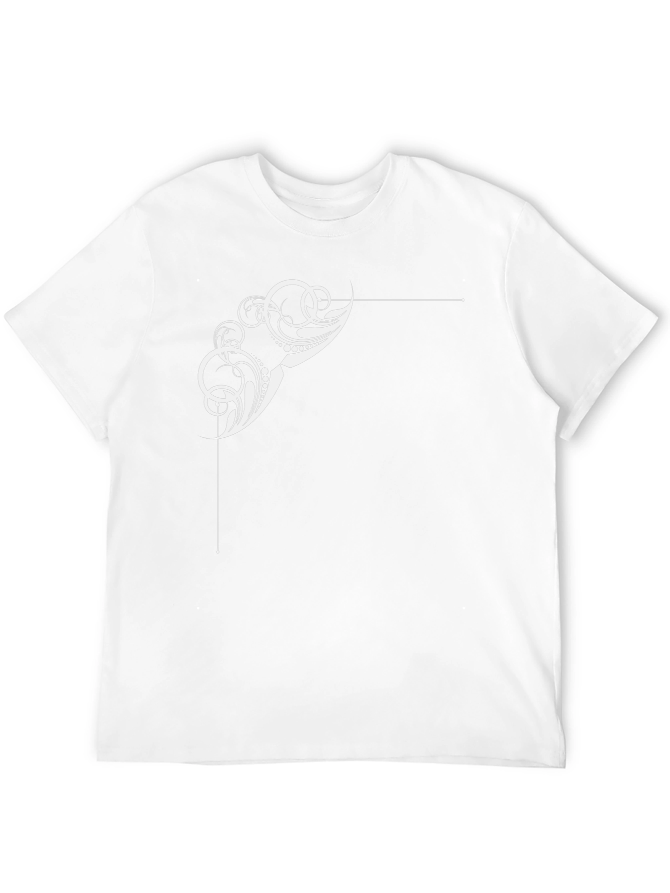 Stylish Black T-Shirt with Abstract White Design