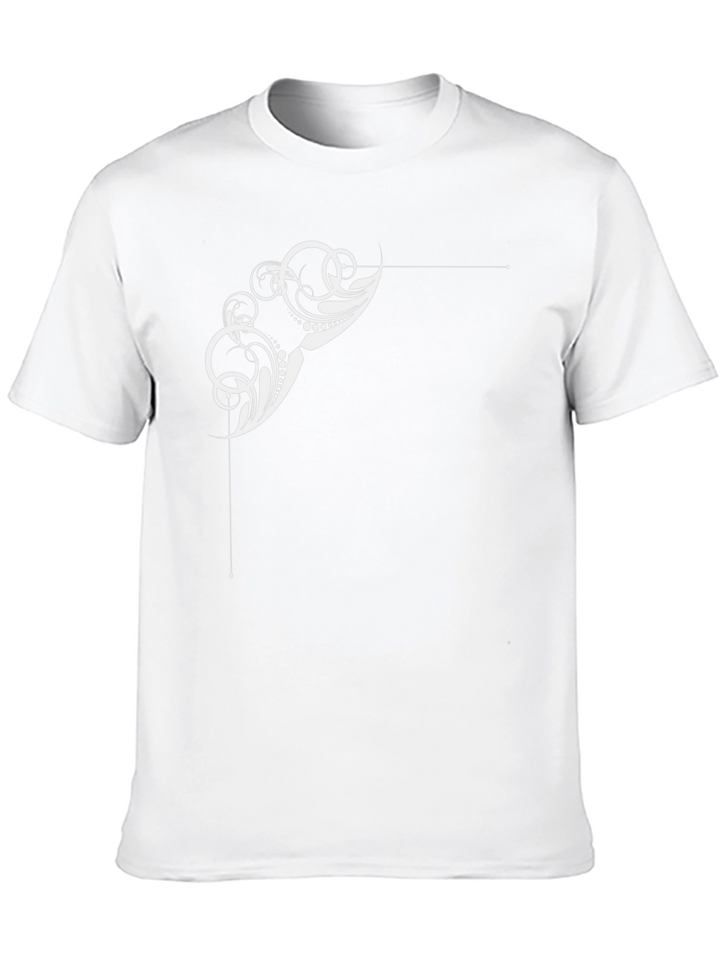 Stylish Black T-Shirt with Abstract White Design