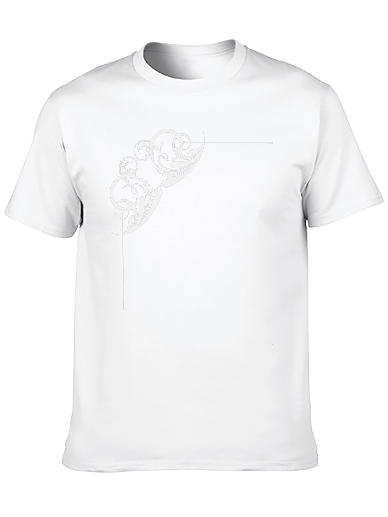 Stylish Black T-Shirt with Abstract White Design