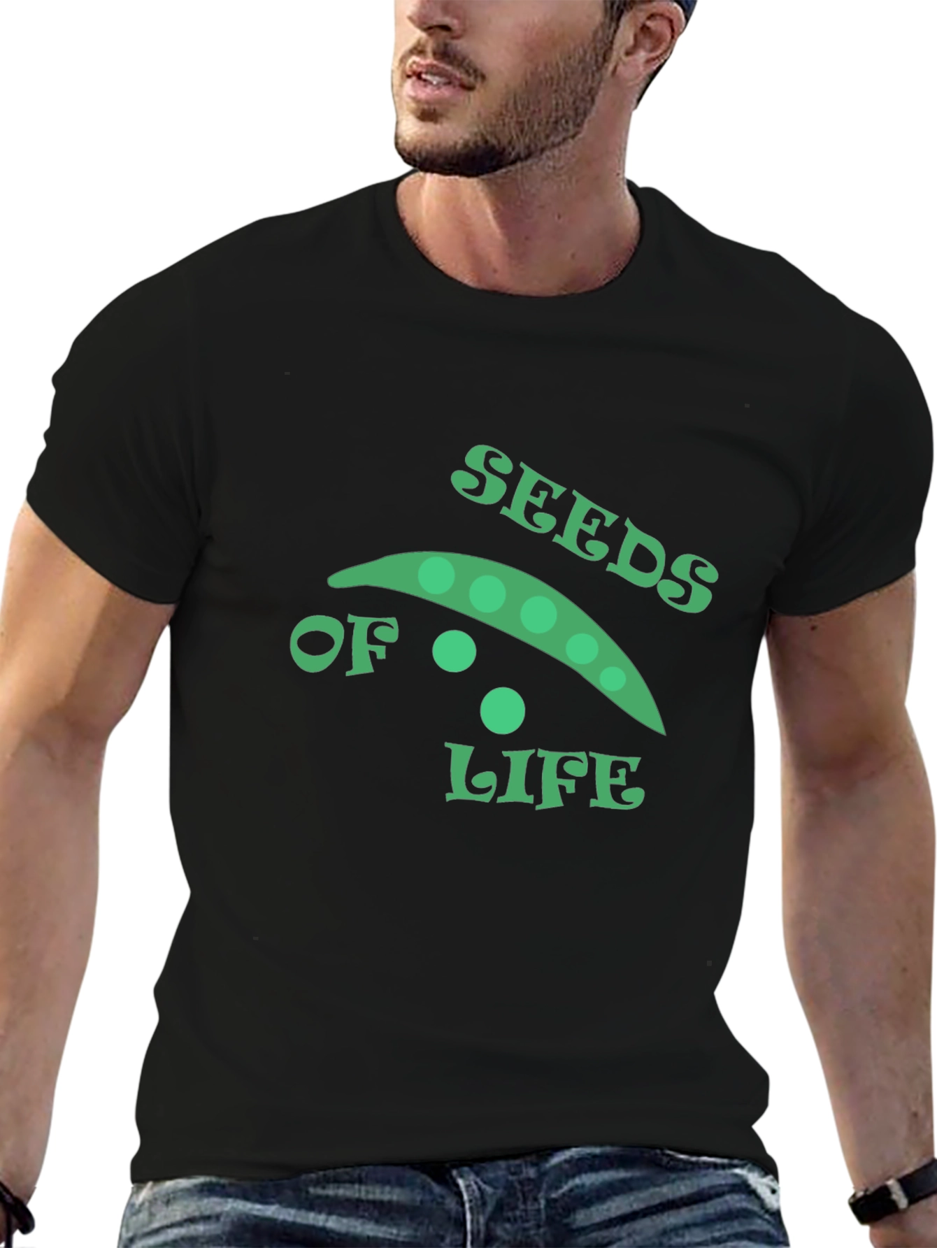 Seeds of Life Graphic Tee - Black Cotton