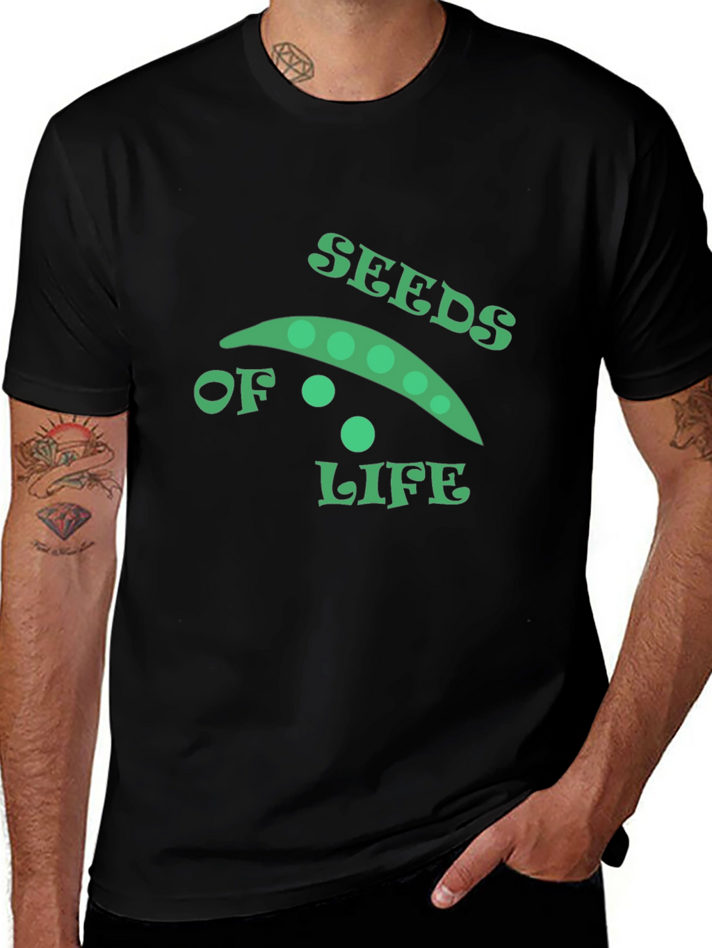 Seeds of Life Graphic Tee - Black Cotton