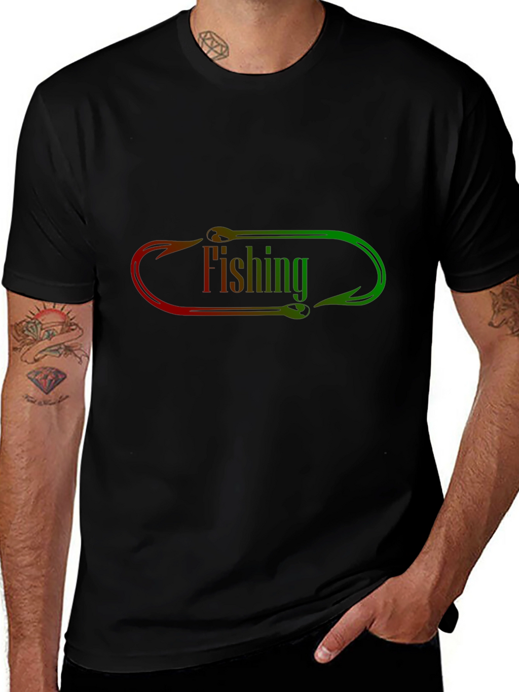 Fishing Hook Graphic T-Shirt