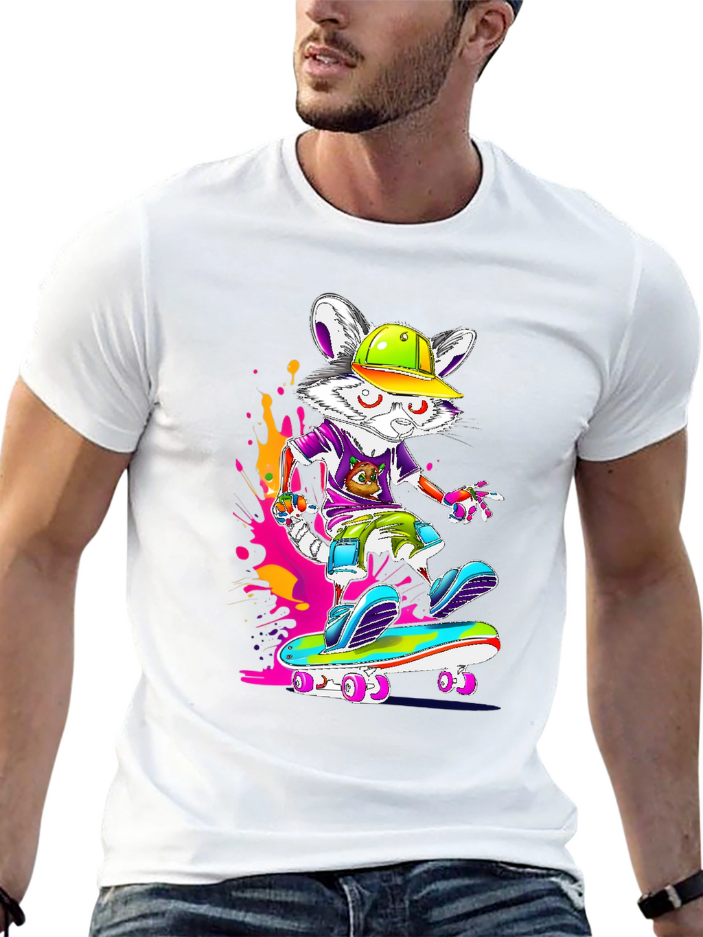 Skateboarding Mouse Graphic Tee