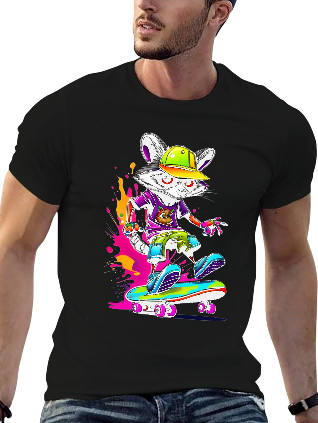 Skateboarding Mouse Graphic Tee