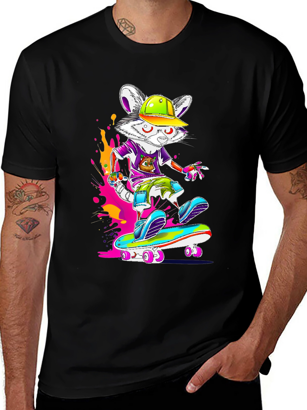 Skateboarding Mouse Graphic Tee