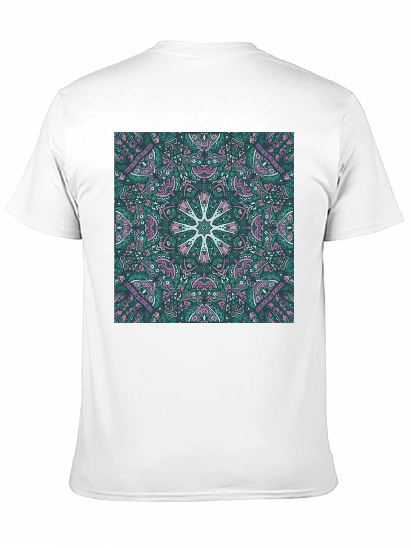 Abstract Mandala Print Black T-Shirt