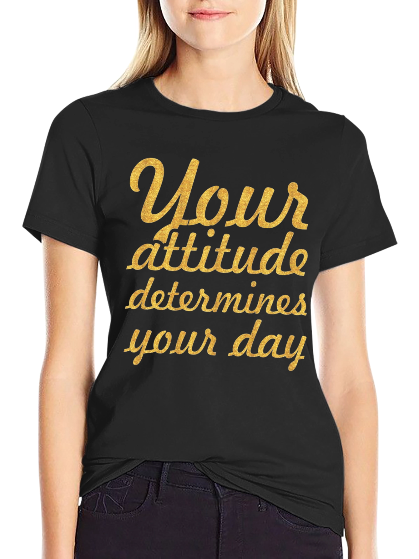 Attitude Quote Black Graphic T-Shirt