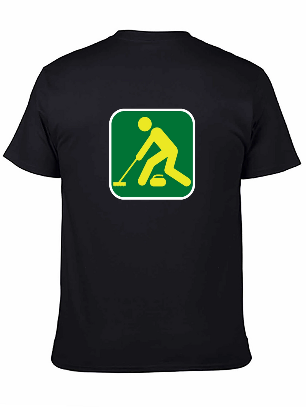 Curling Sport Graphic Tee - Black Cotton Shirt