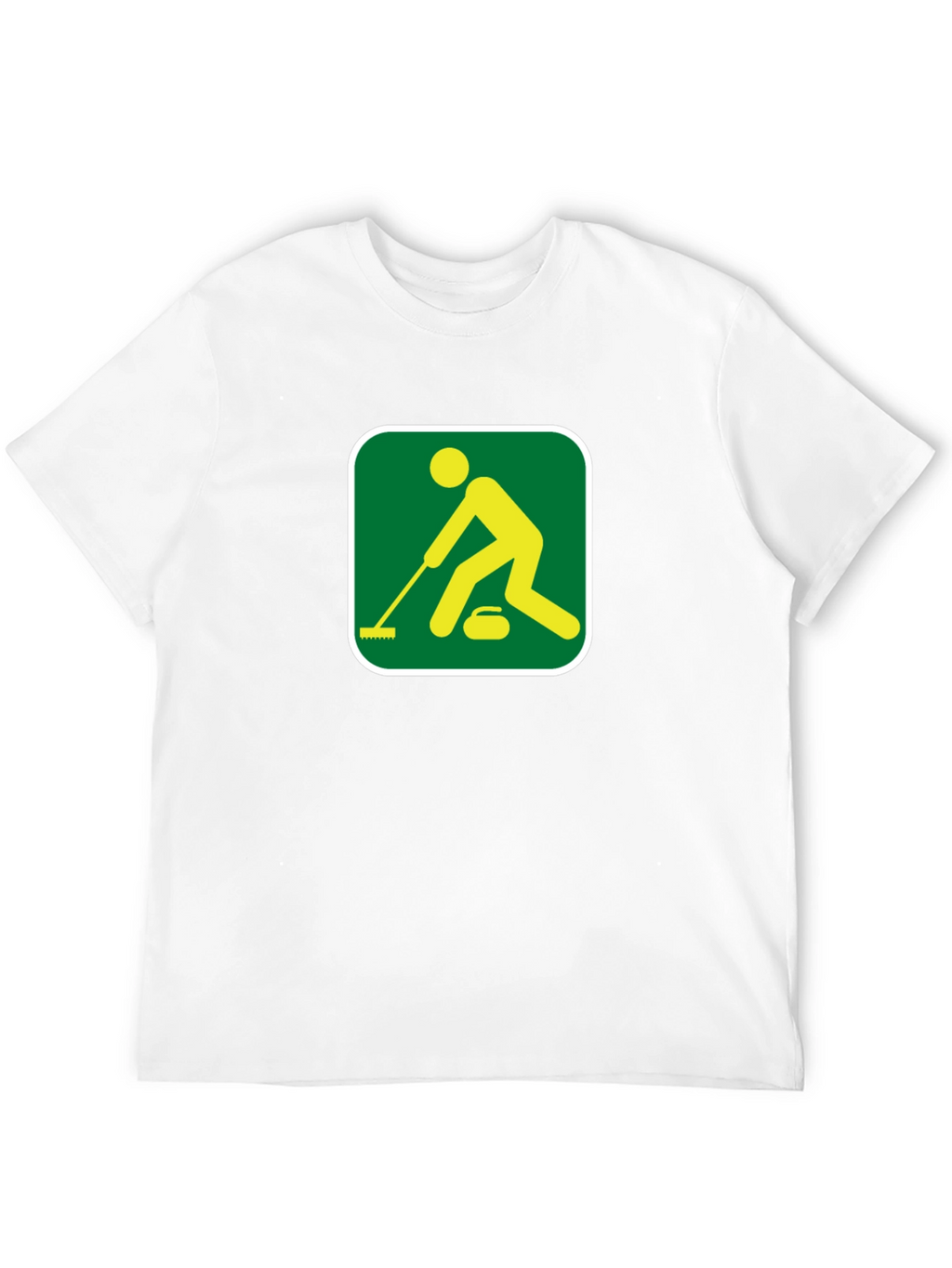 Curling Sport Graphic Tee - Black Cotton Shirt