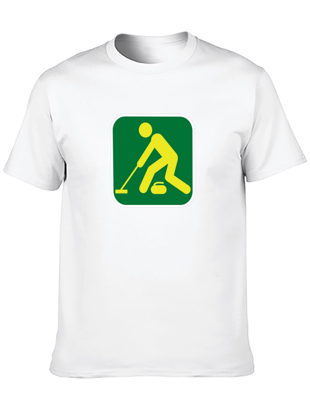 Curling Sport Graphic Tee - Black Cotton Shirt