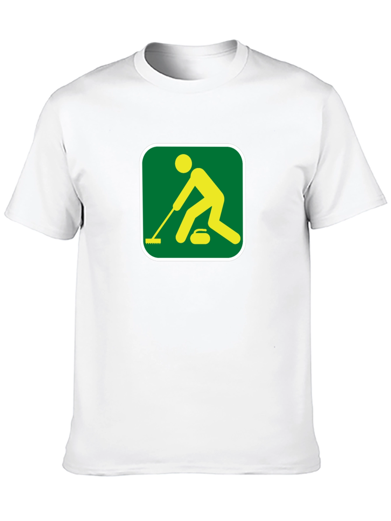Curling Sport Graphic Tee - Black Cotton Shirt
