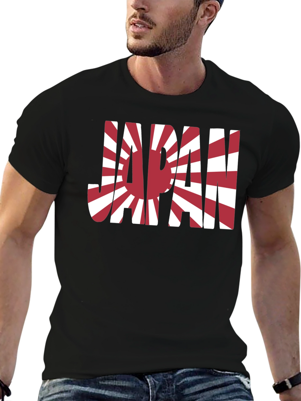 Japan Flag Graphic Tee - Rising Sun Design T-Shirt