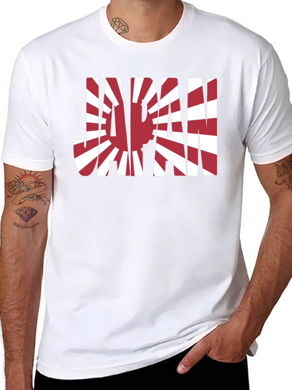 Japan Flag Graphic Tee - Rising Sun Design T-Shirt