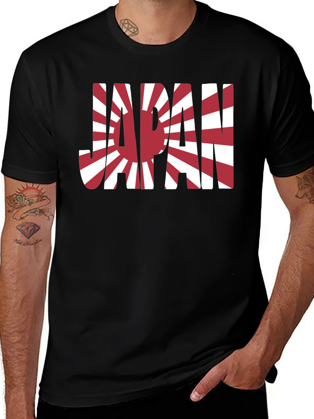 Japan Flag Graphic Tee - Rising Sun Design T-Shirt