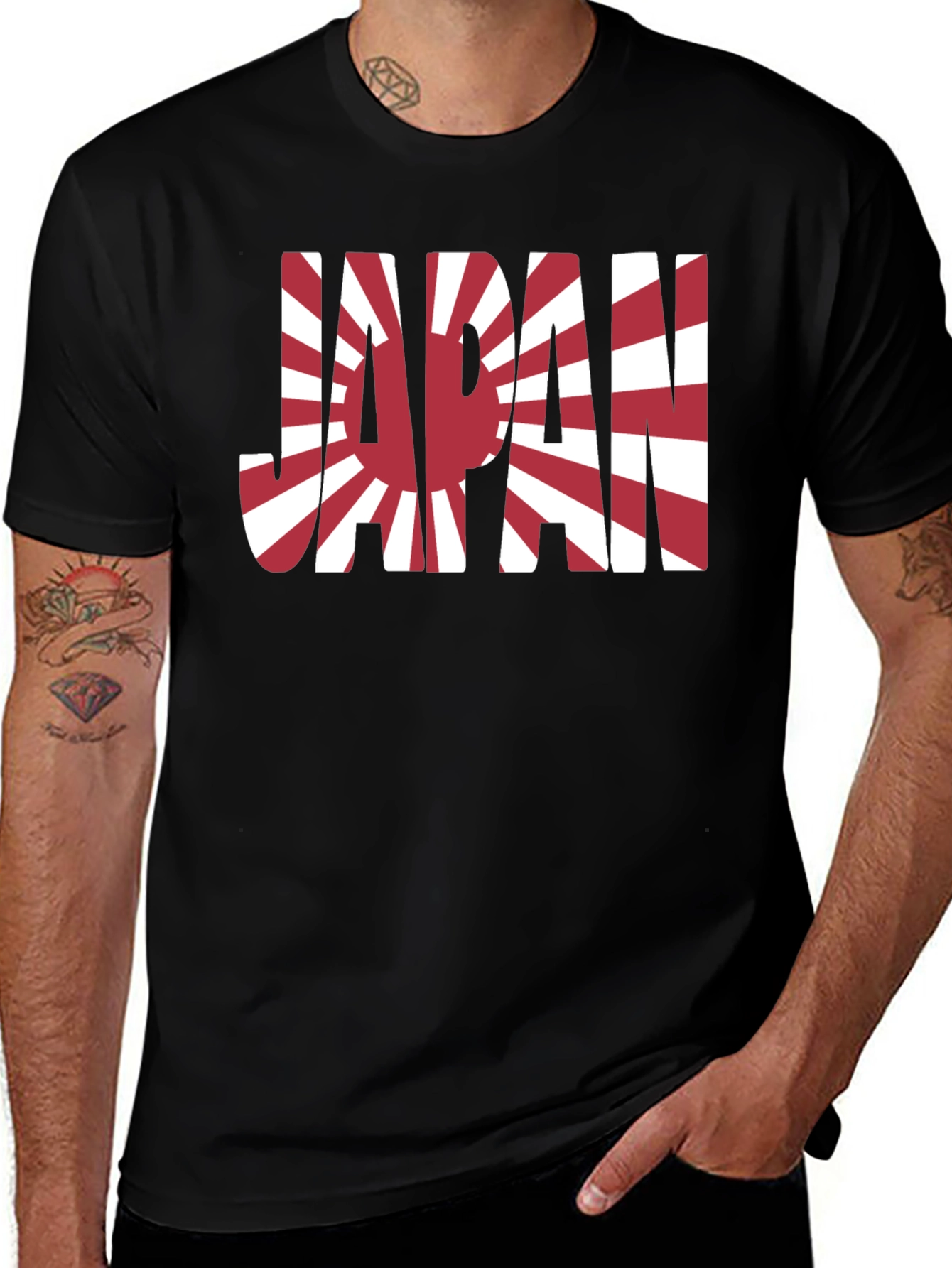 Japan Flag Graphic Tee - Rising Sun Design T-Shirt