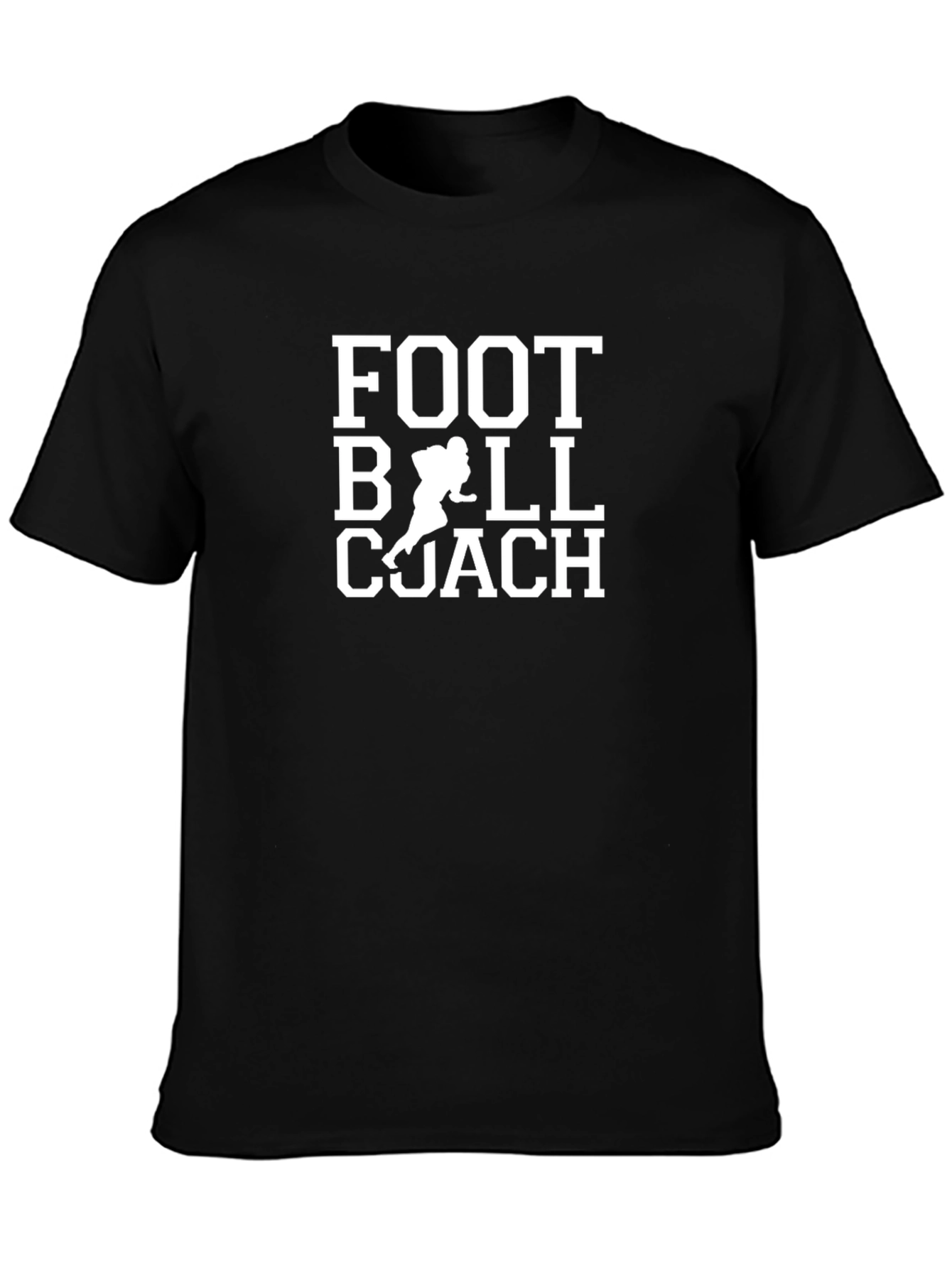 Football Coach Graphic T-Shirt - Black Cotton Tee