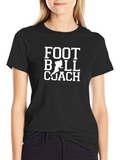 Football Coach Graphic T-Shirt - Black Cotton Tee