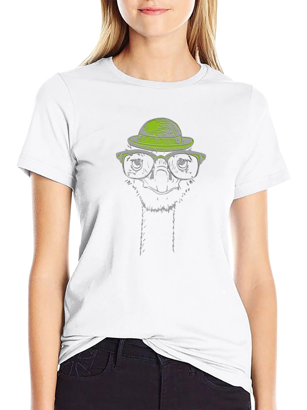 Cool Ostrich Graphic Tee - Quirky Animal Print