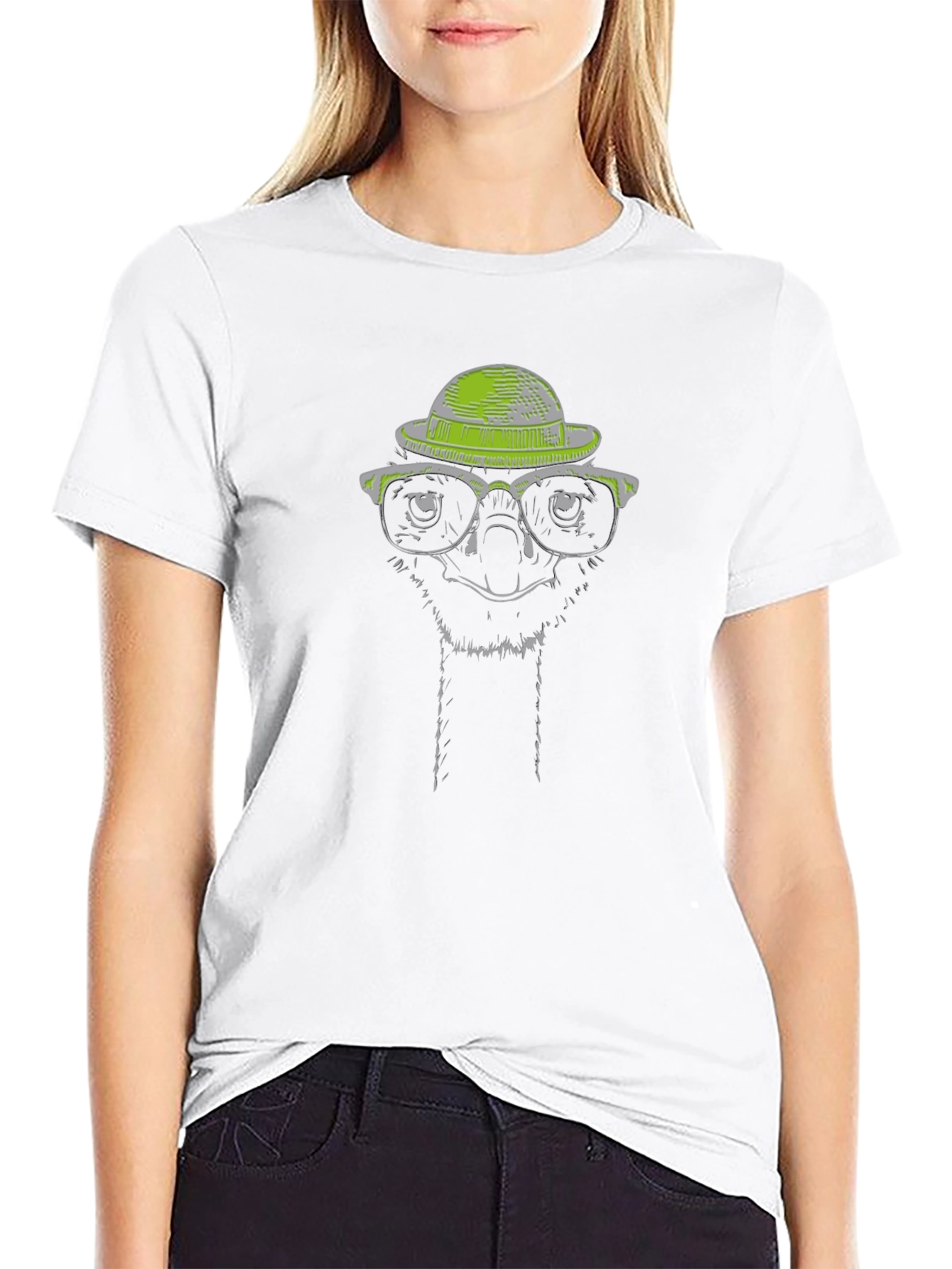 Cool Ostrich Graphic Tee - Quirky Animal Print