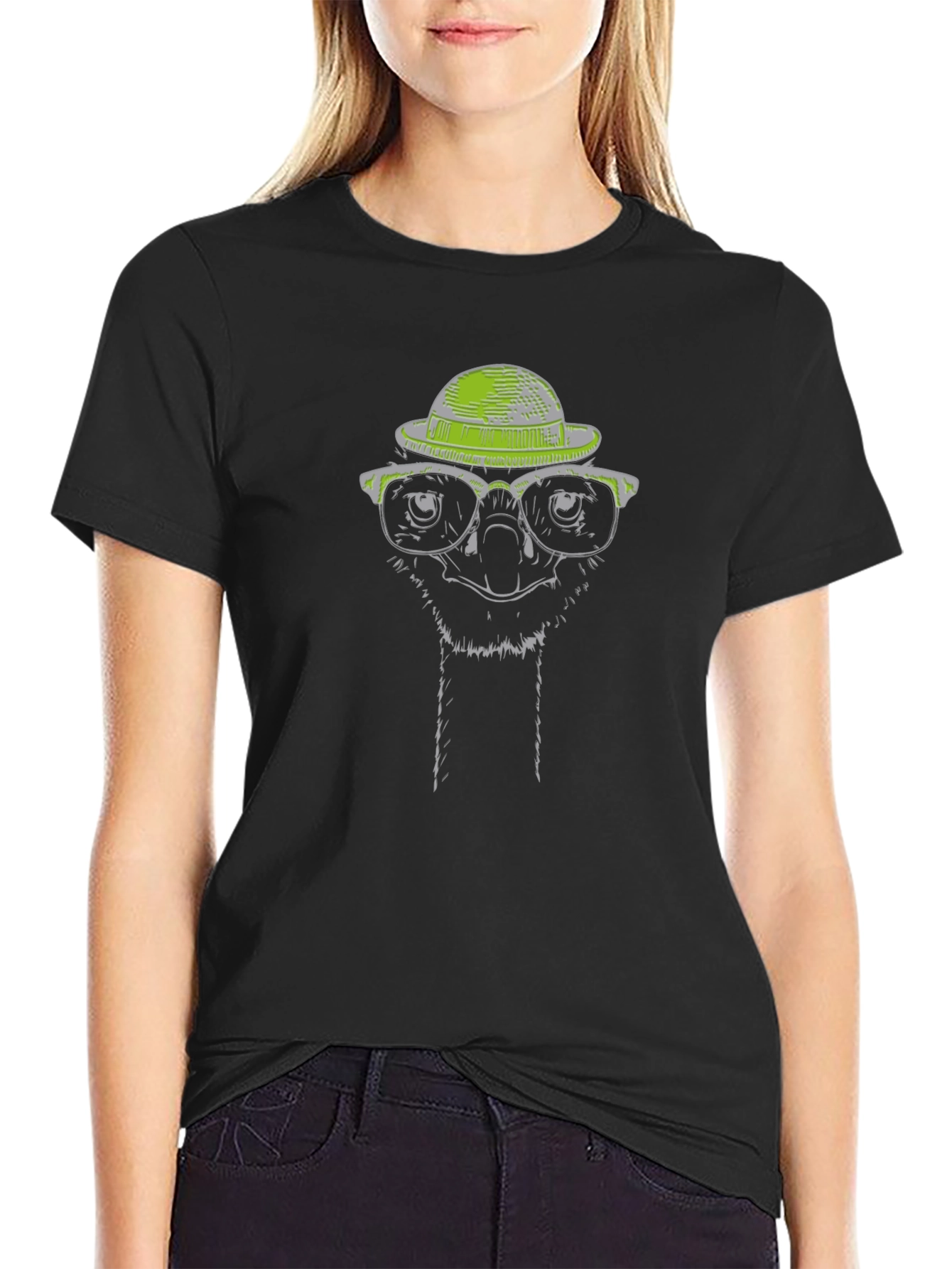 Cool Ostrich Graphic Tee - Quirky Animal Print