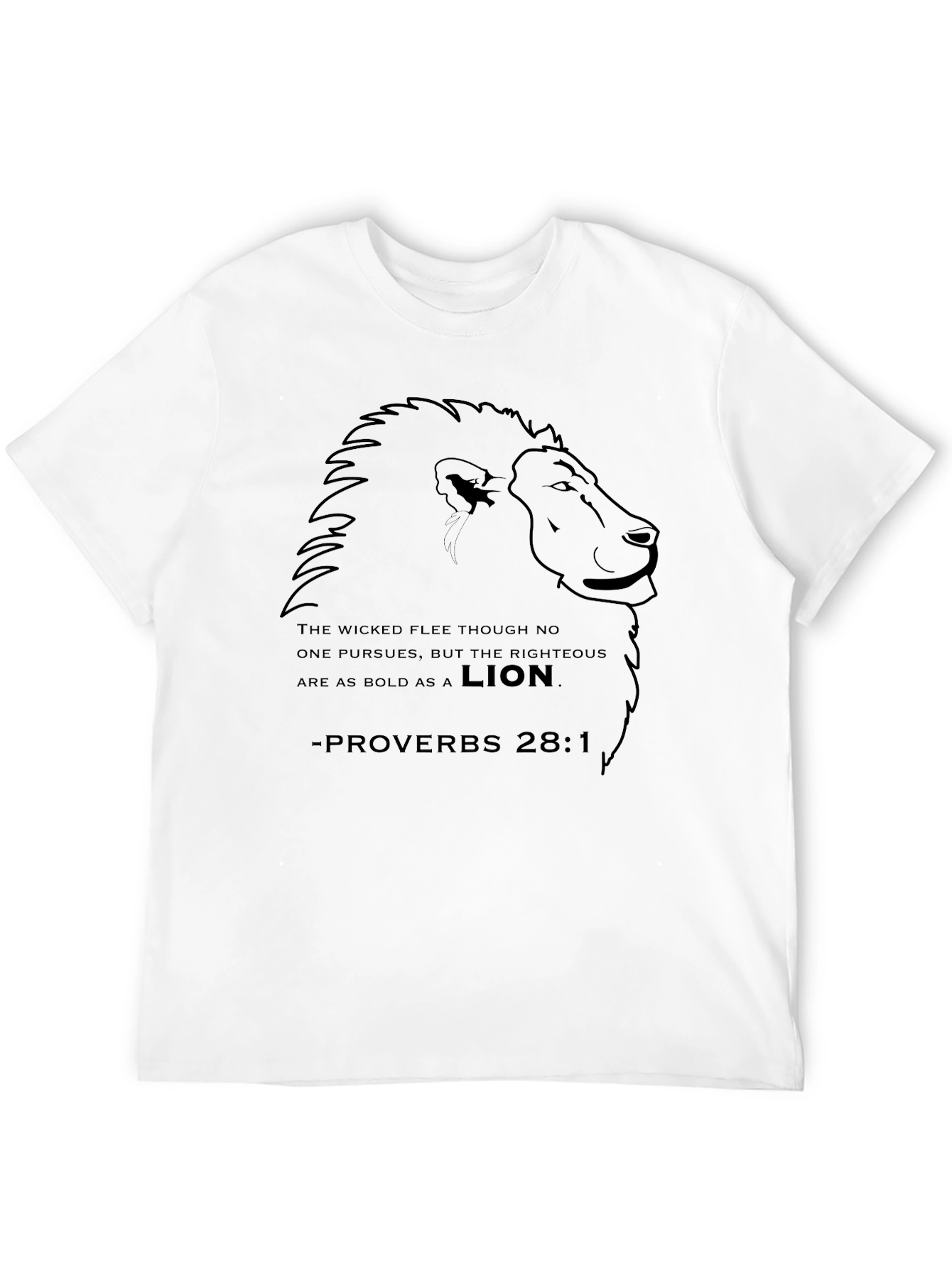 Lion Proverbs 28:1 Christian T-Shirt