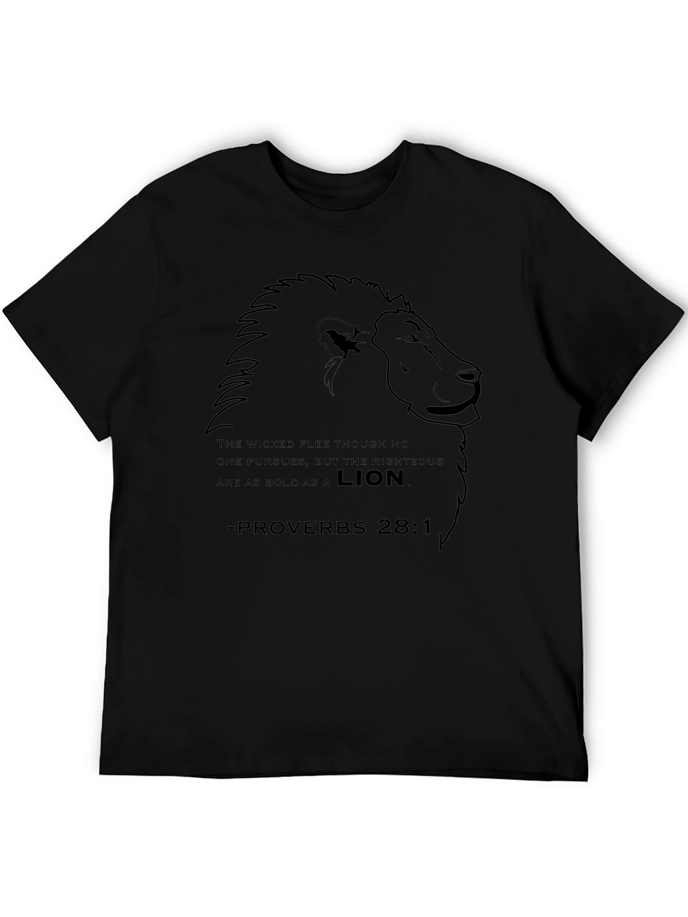 Lion Proverbs 28:1 Christian T-Shirt