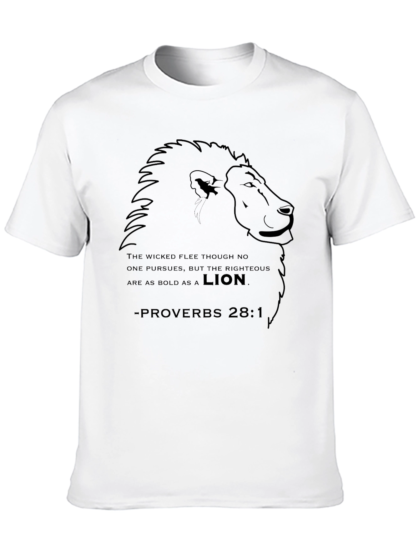 Lion Proverbs 28:1 Christian T-Shirt