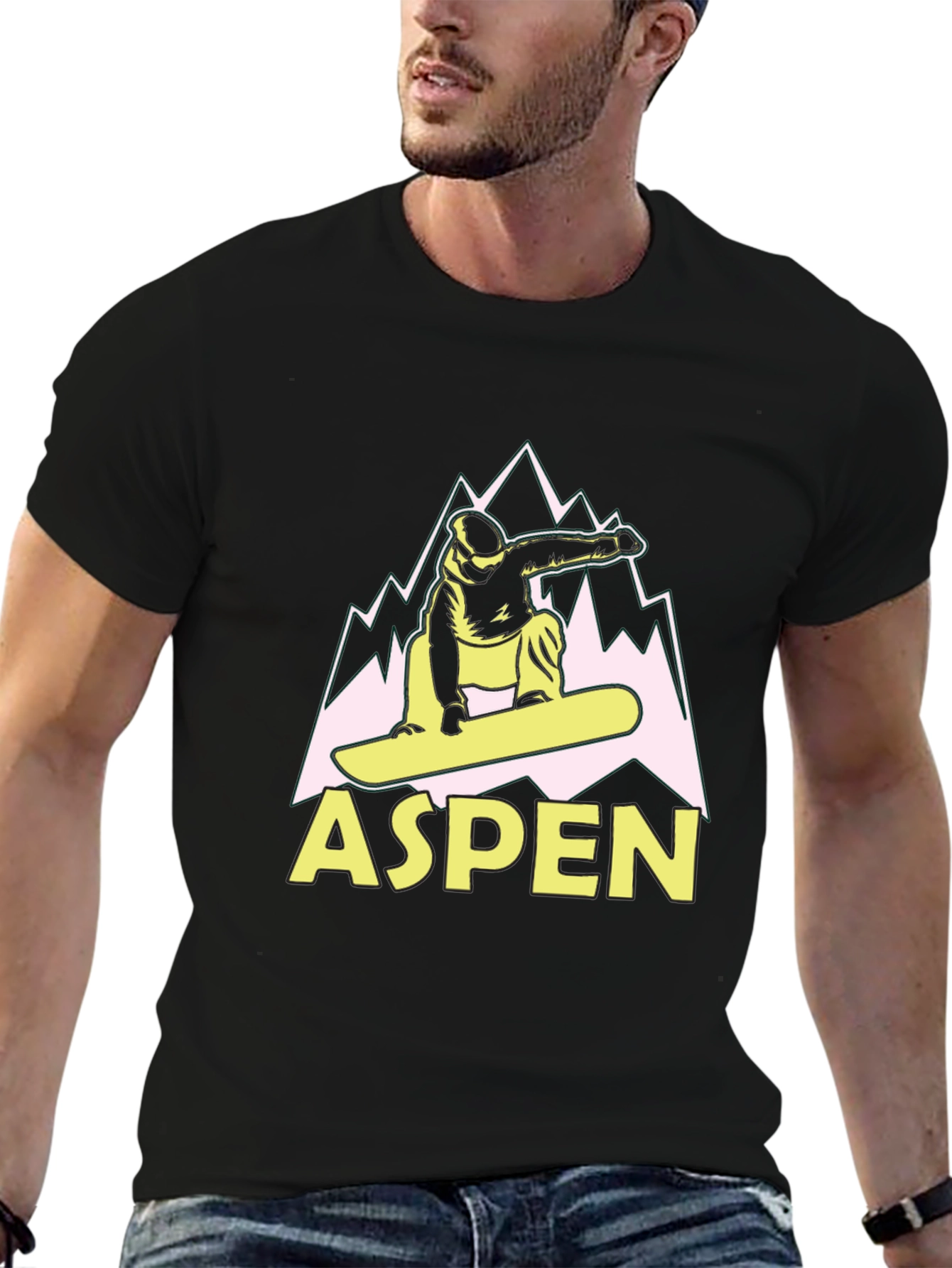 Aspen Snowboard T-Shirt Black