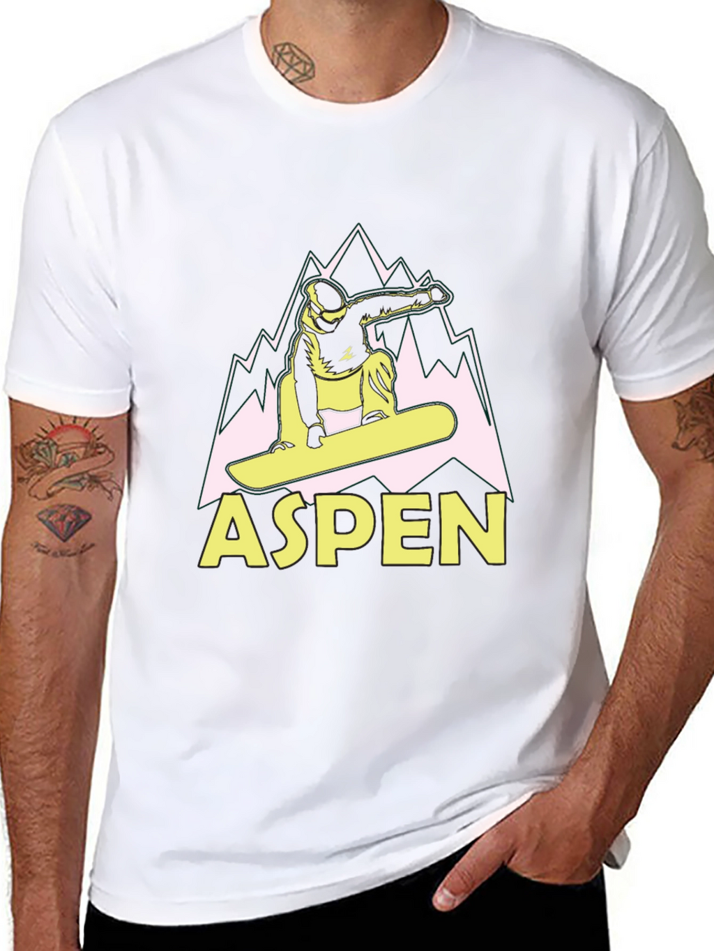 Aspen Snowboard T-Shirt Black