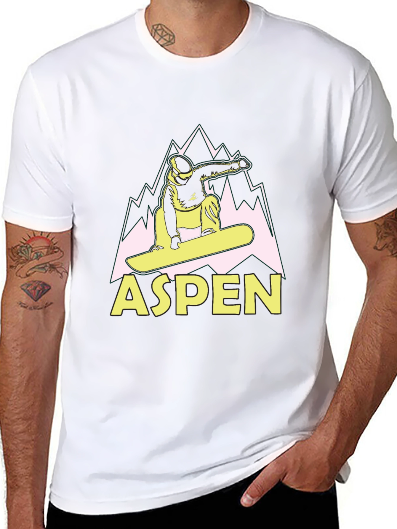 Aspen Snowboard T-Shirt Black