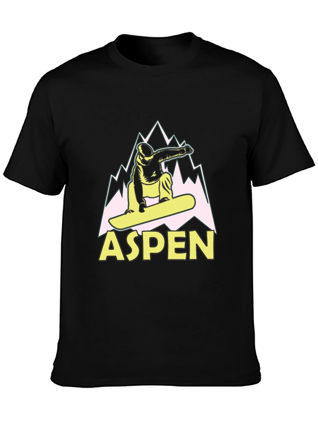 Aspen Snowboard T-Shirt Black