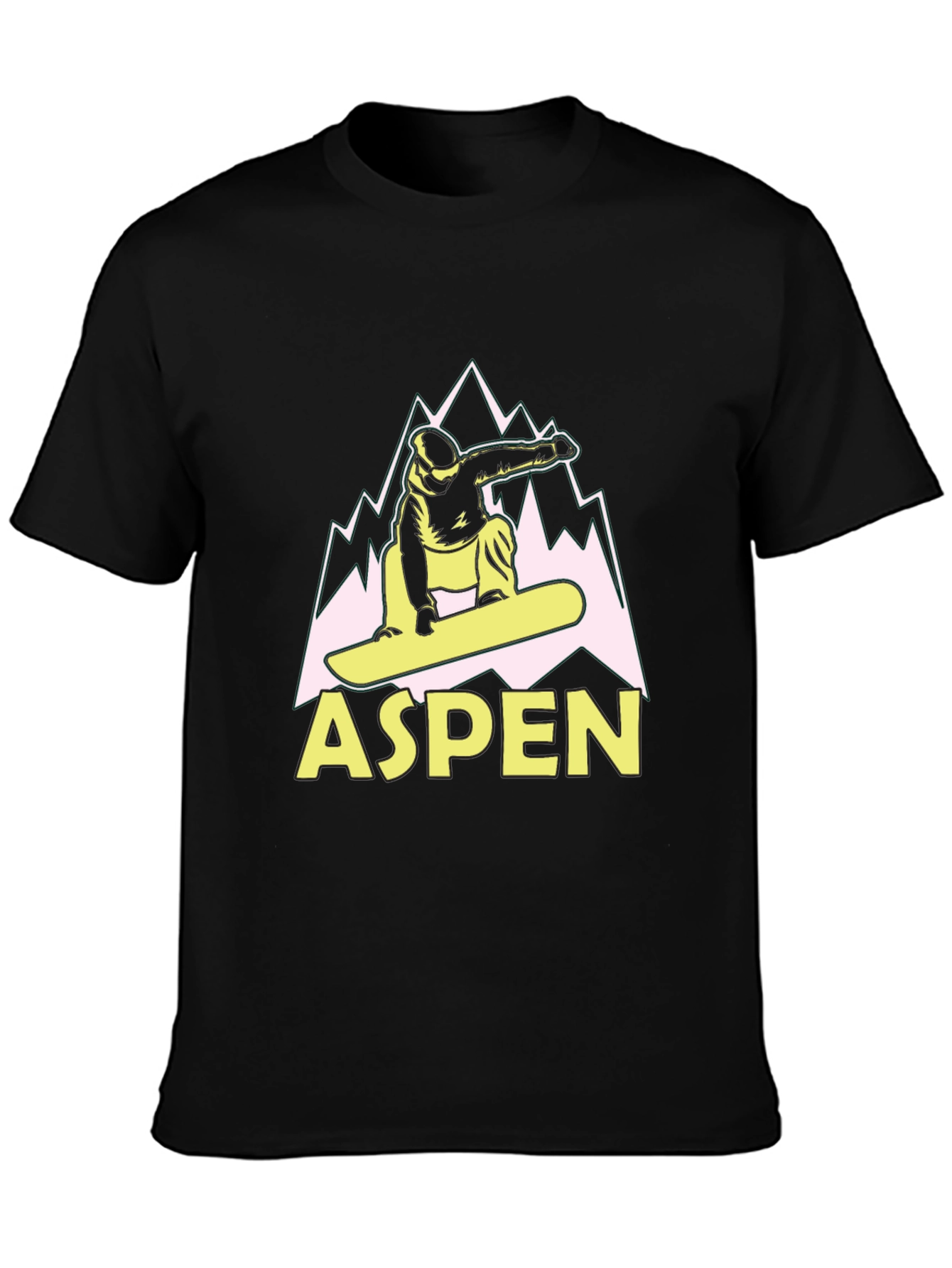 Aspen Snowboard T-Shirt Black