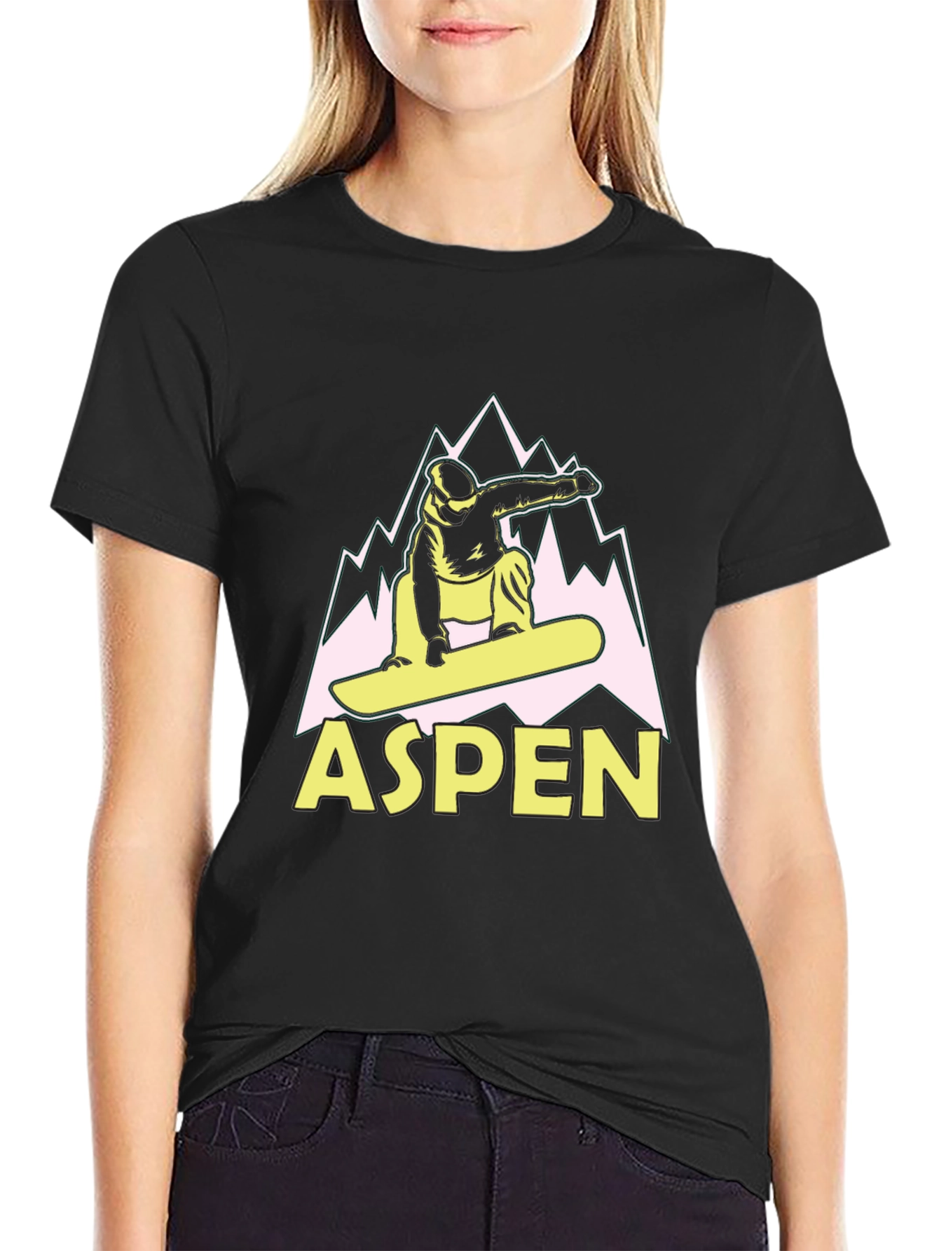 Aspen Snowboard T-Shirt Black