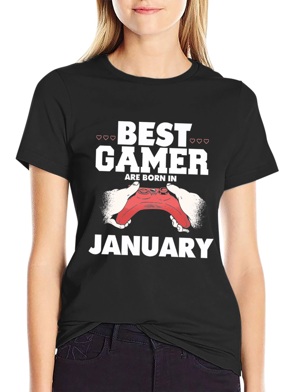 Best Gamer Born in January Black T-Shirt