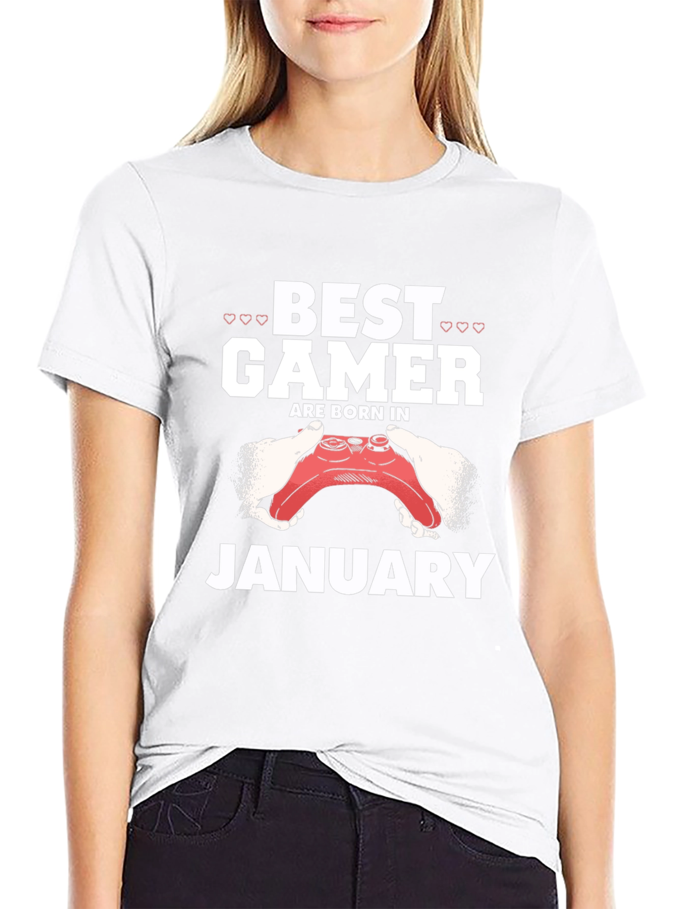 Best Gamer Born in January Black T-Shirt