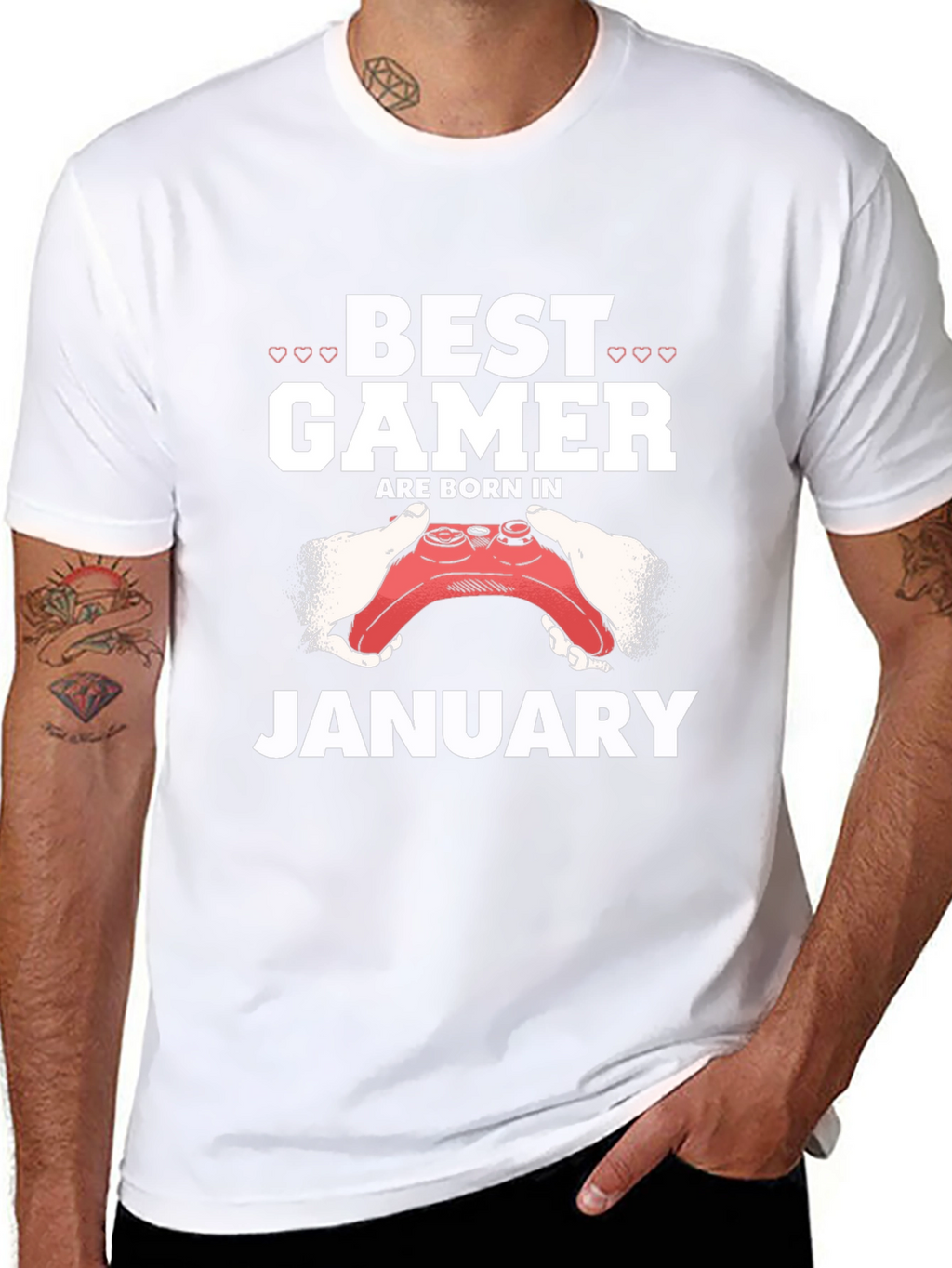 Best Gamer Born in January Black T-Shirt
