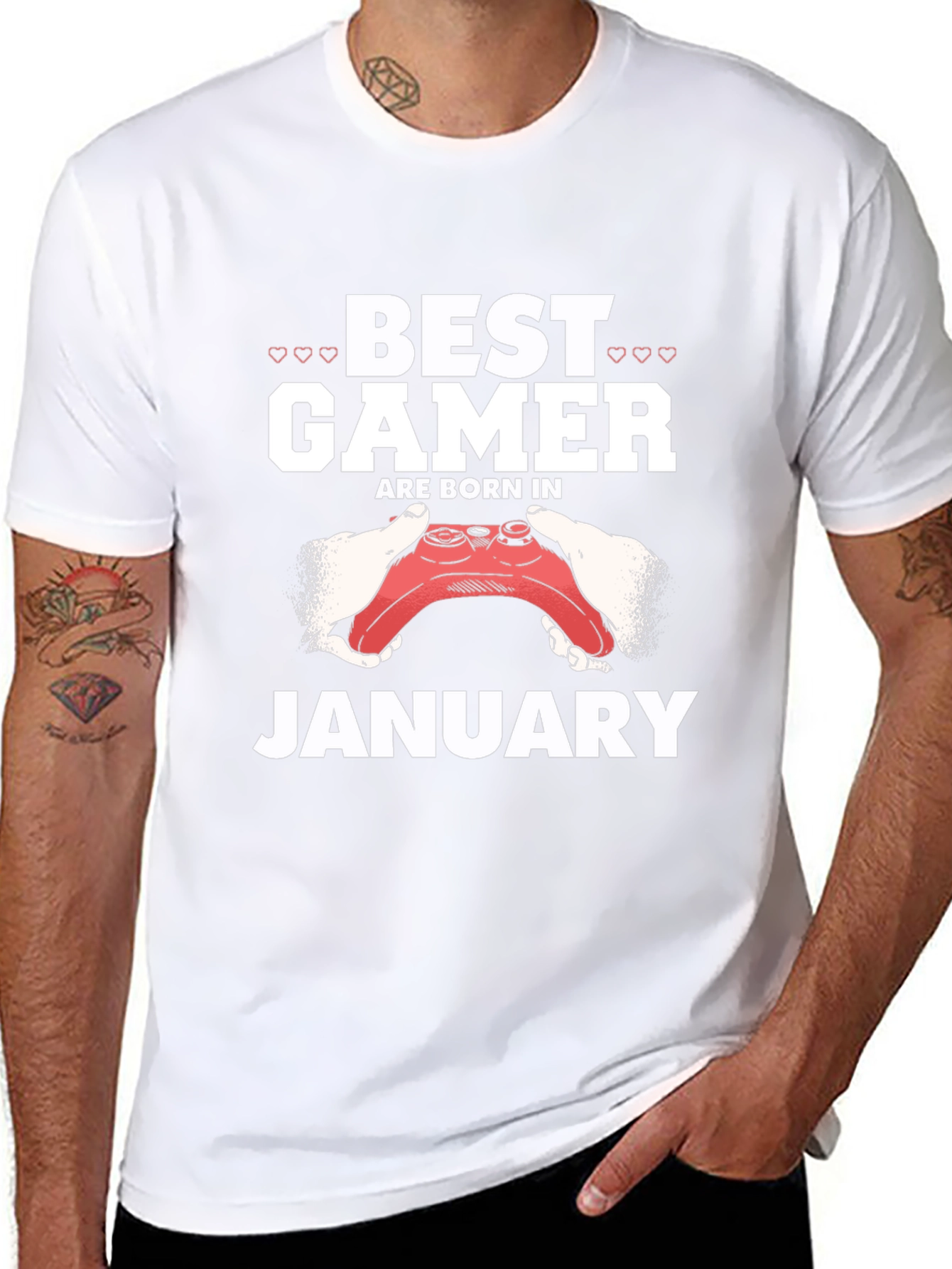 Best Gamer Born in January Black T-Shirt