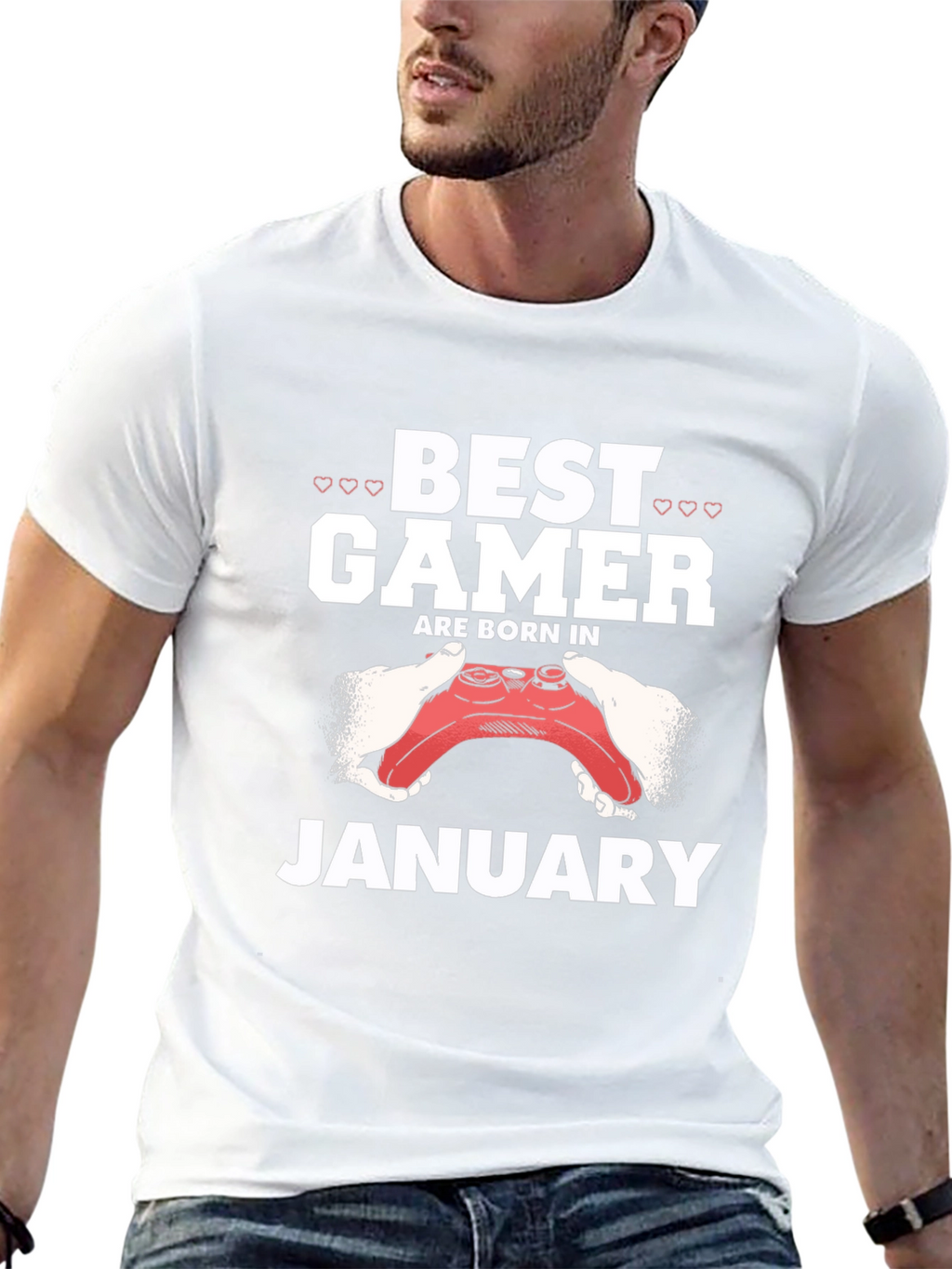 Best Gamer Born in January Black T-Shirt