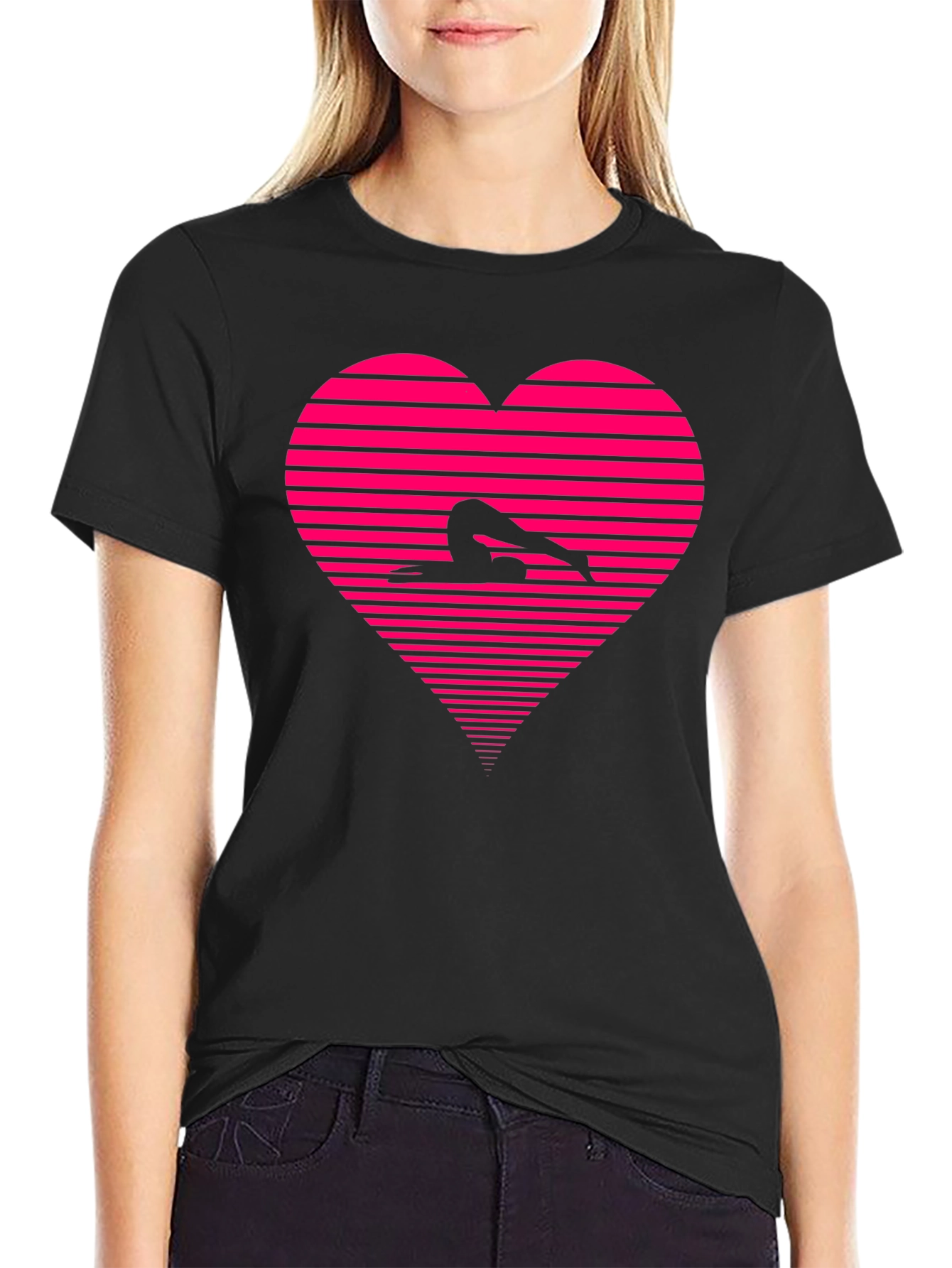 Yoga Heartbeat T-Shirt - Black