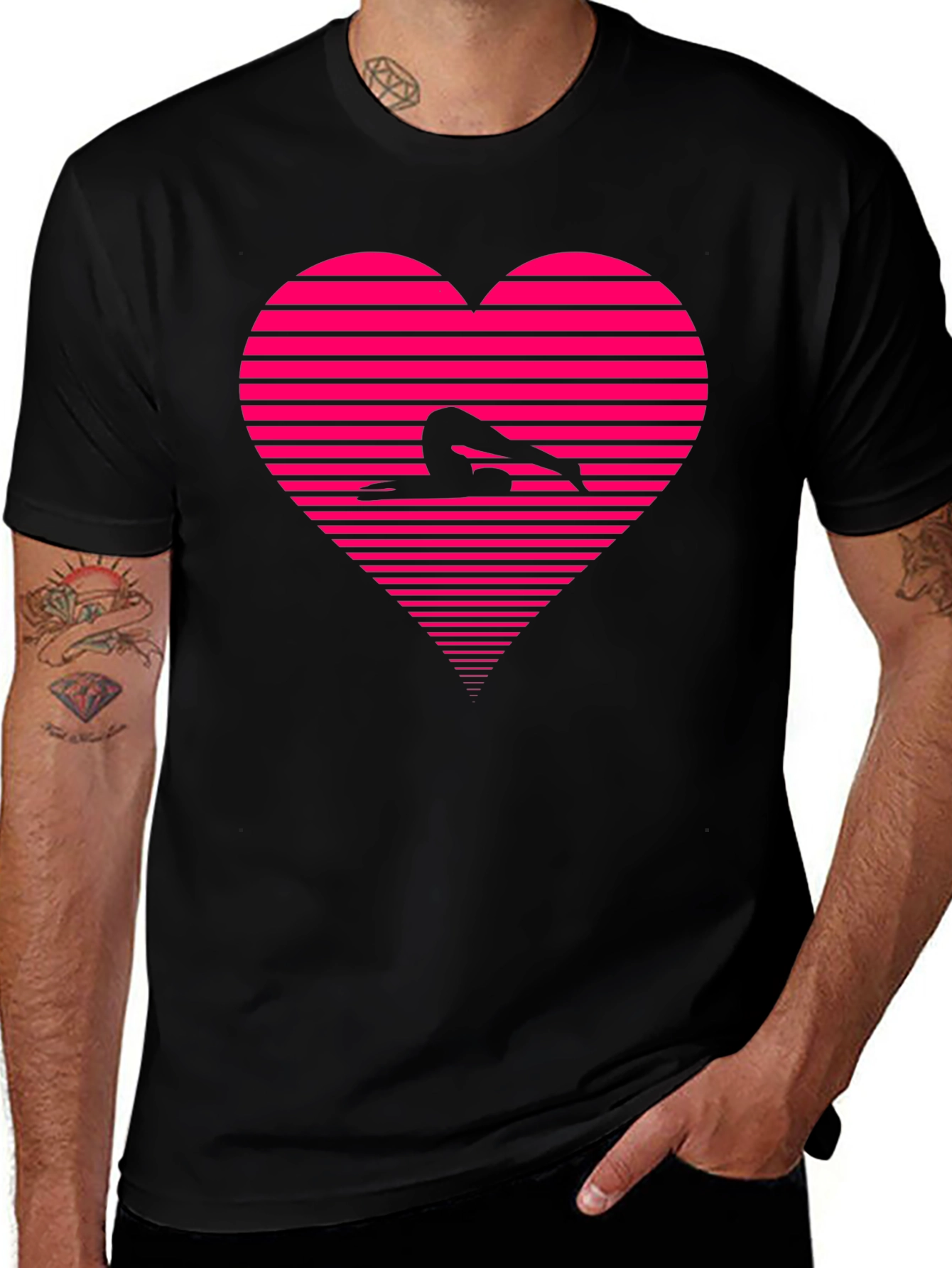 Yoga Heartbeat T-Shirt - Black