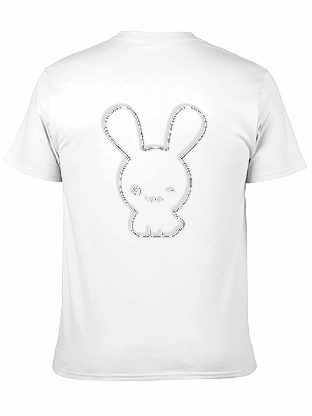 Cute Bunny Graphic Tee - Black Cotton Blend